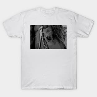 greyscale horse face vector T-Shirt